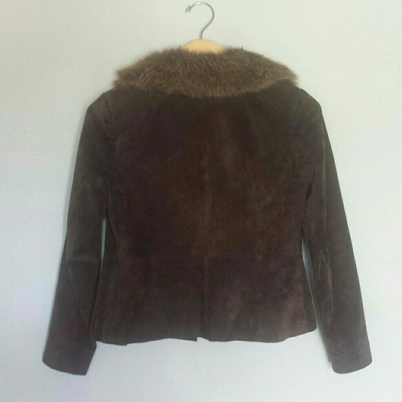 Alfani Suede Jacket with Removable Fur Collar - Picture 5 of 7